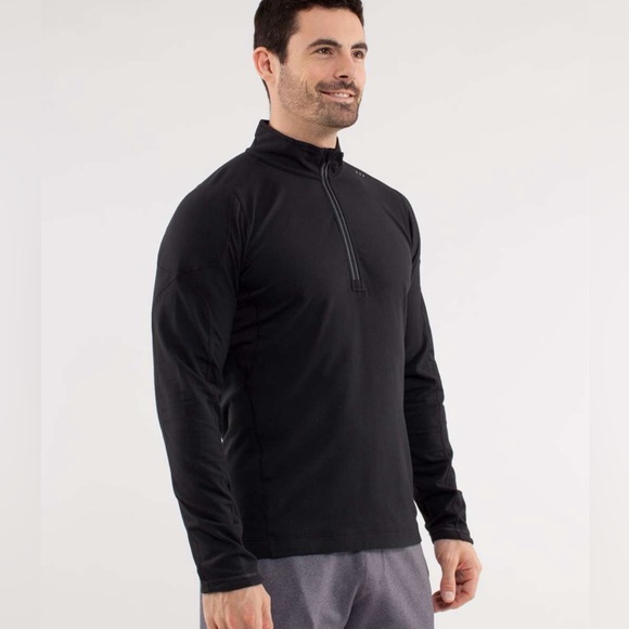 Lululemon Surge Half Zip Top men m black @B4 - Picture 1 of 6